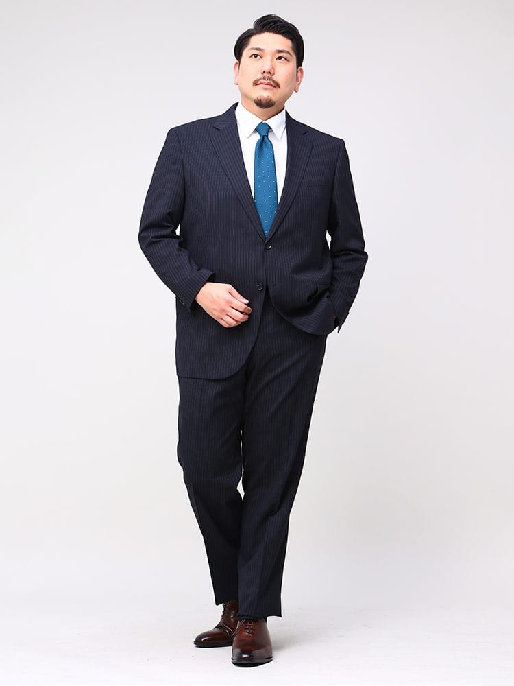大きいサイズ メンズ B＆T CLUB ウール混 シングル 2ツ釦 ツーパンツ スーツ KB体 2KE体 KBE体 3L 4L 5L 6L 7L 8L