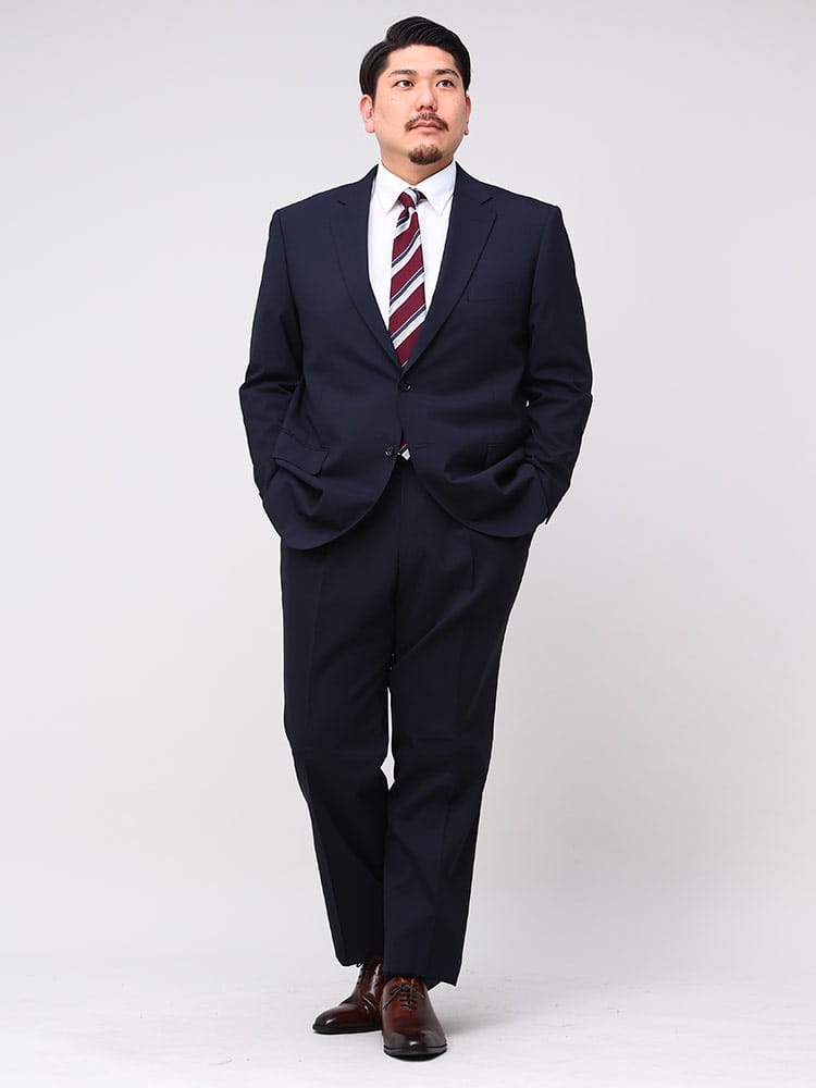 大きいサイズ メンズ B＆T CLUB ウール混 シングル 2ツ釦 ツーパンツ スーツ TAB体 KB体 2KE体 KBE体 3L 4L 5L 6L 7L 8L