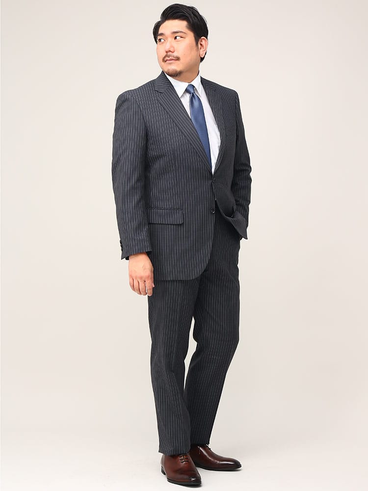 大きいサイズ メンズ B＆T CLUB ウエストアジャスター シングル ツーパンツ スーツ KB体 TAB体 3L 4L 5L