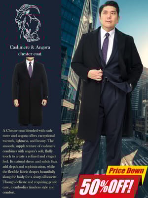 【期間限定半額】カシミヤ混 シングル チェスターコート B＆T CLUB ビーアンドティークラブ 大きいサイズ メンズ