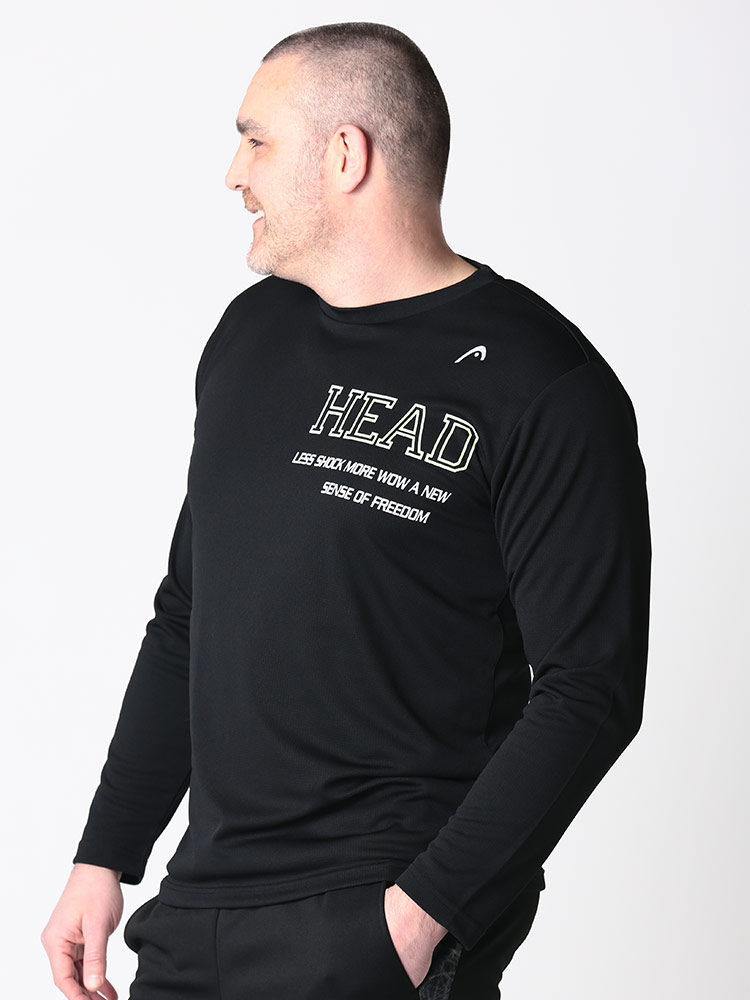 大きいサイズ メンズ HEAD (ヘッド) 抗菌防臭 吸水速乾 メッシュ プリント クルーネック 長袖 Tシャツ ロンT |  大きいサイズの服【サカゼン公式通販】