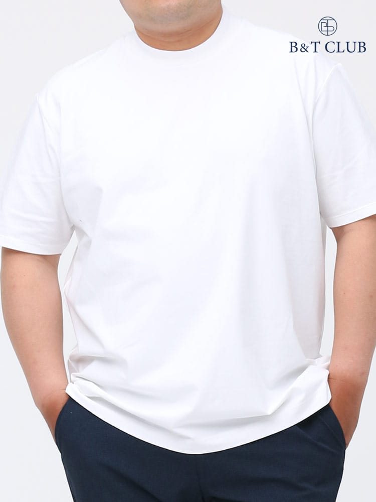 大きいサイズ メンズ B＆T CLUB (ビーアンドティークラブ) ベア天 無地 クルーネック 半袖 Tシャツ ジャケット専用Tシャツ