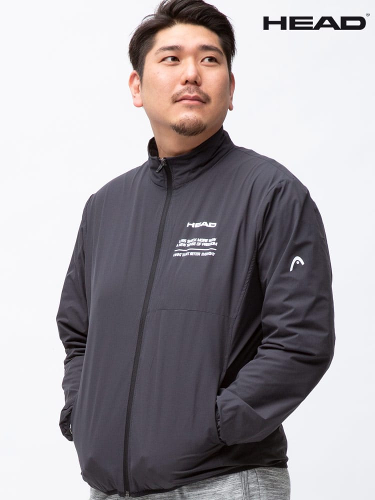 大きいサイズ メンズ HEAD (ヘッド) ストレッチ 撥水 抗菌防臭 フルジップ 裏メッシュ ジャケット