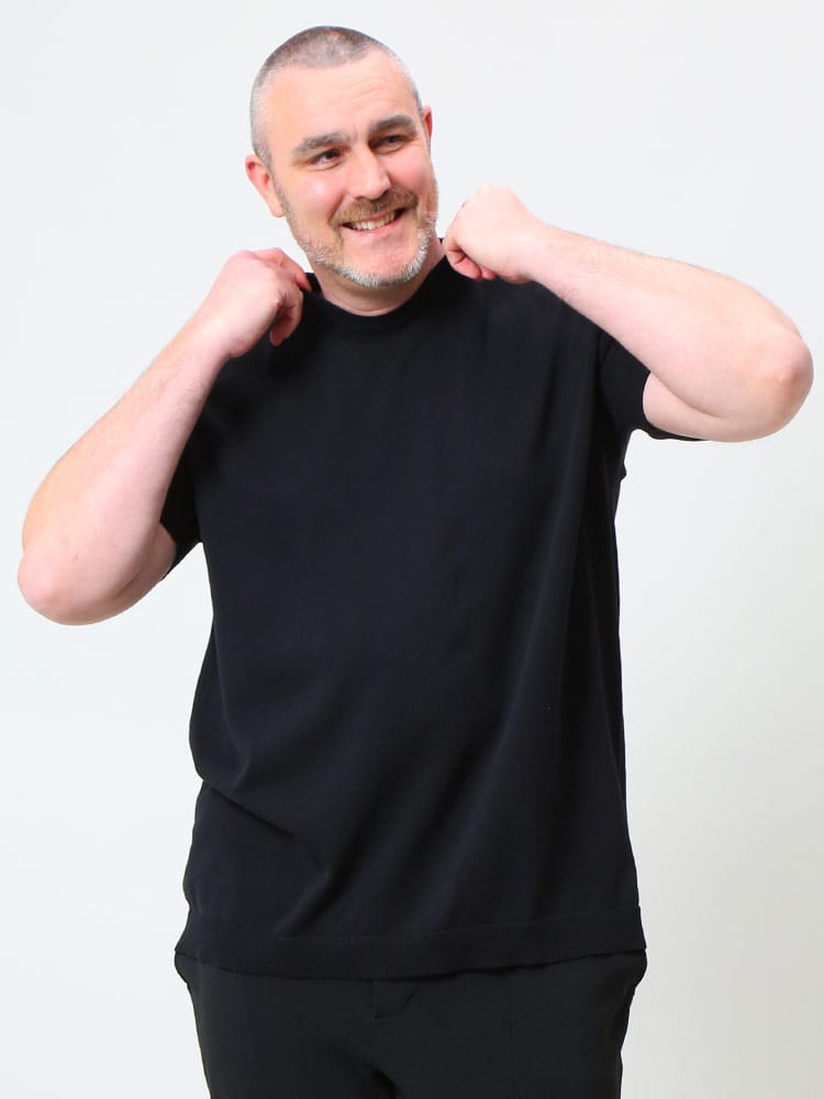 大きいサイズ メンズ B＆T CLUB (ビーアンドティークラブ) 綿100％ クルーネック 半袖 ニット Tシャツ