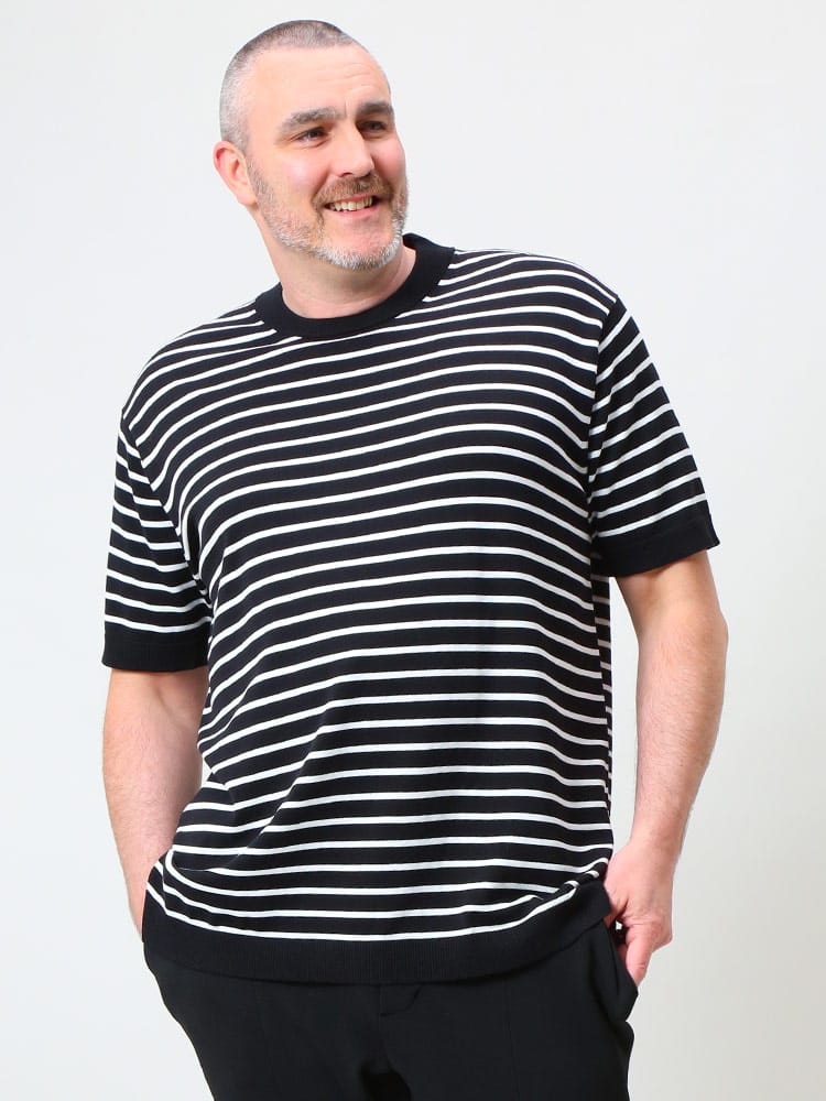 大きいサイズ メンズ B＆T CLUB (ビーアンドティークラブ) 綿100％ クルーネック 半袖 ニット Tシャツ