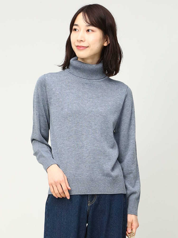 ELGARHYTHM (エルガリズム) 天竺 無地 タートルネック 長袖 セーター