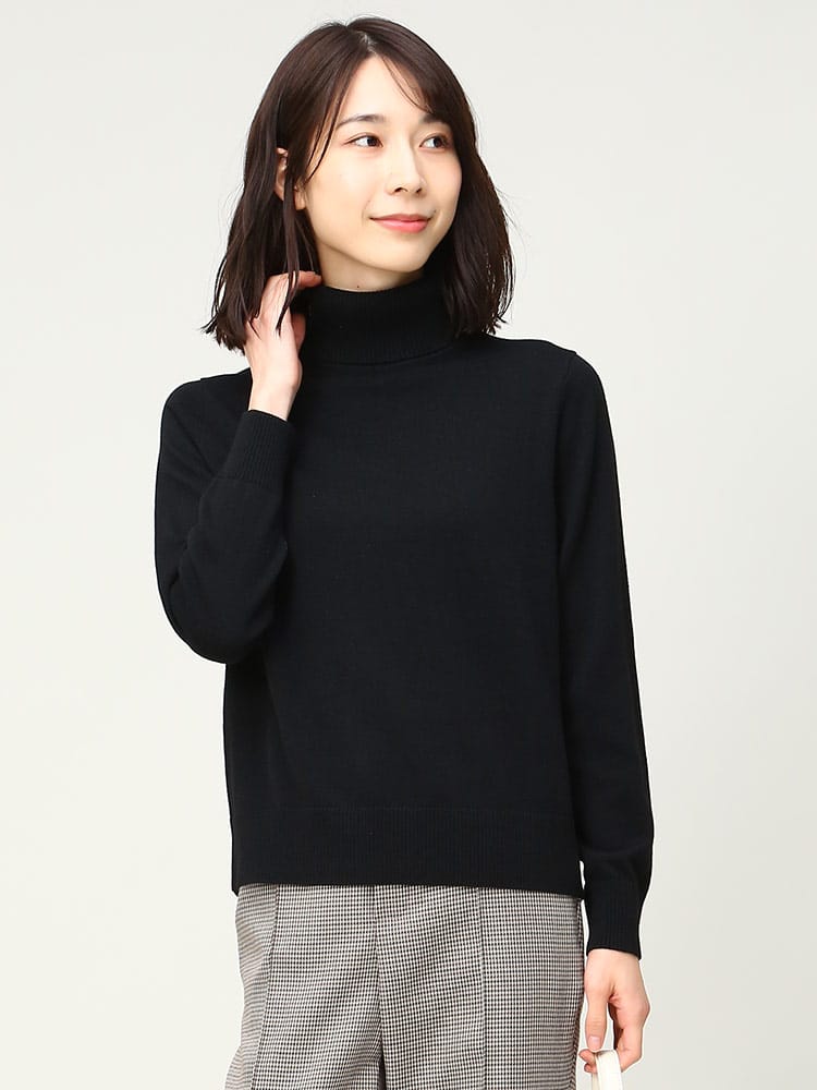 ELGARHYTHM (エルガリズム) 天竺 無地 タートルネック 長袖 セーター