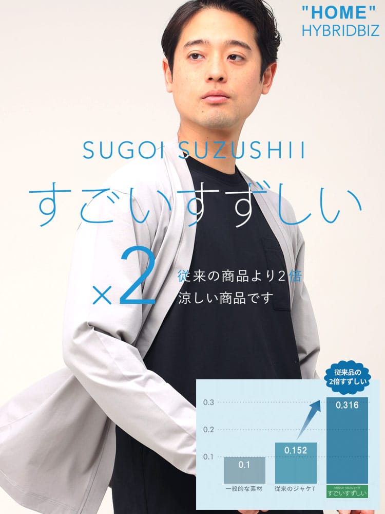 WEB限定 HYBRIDBIZ (ハイブリッドビズ) 無地 Vネック 長袖 カーディガン 接触冷感 サマーカットソー 【すごいすずしい】