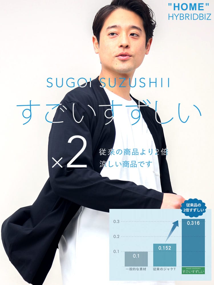 WEB限定 HYBRIDBIZ (ハイブリッドビズ) 無地 Vネック 長袖 カーディガン 接触冷感 サマーカットソー 【すごいすずしい】