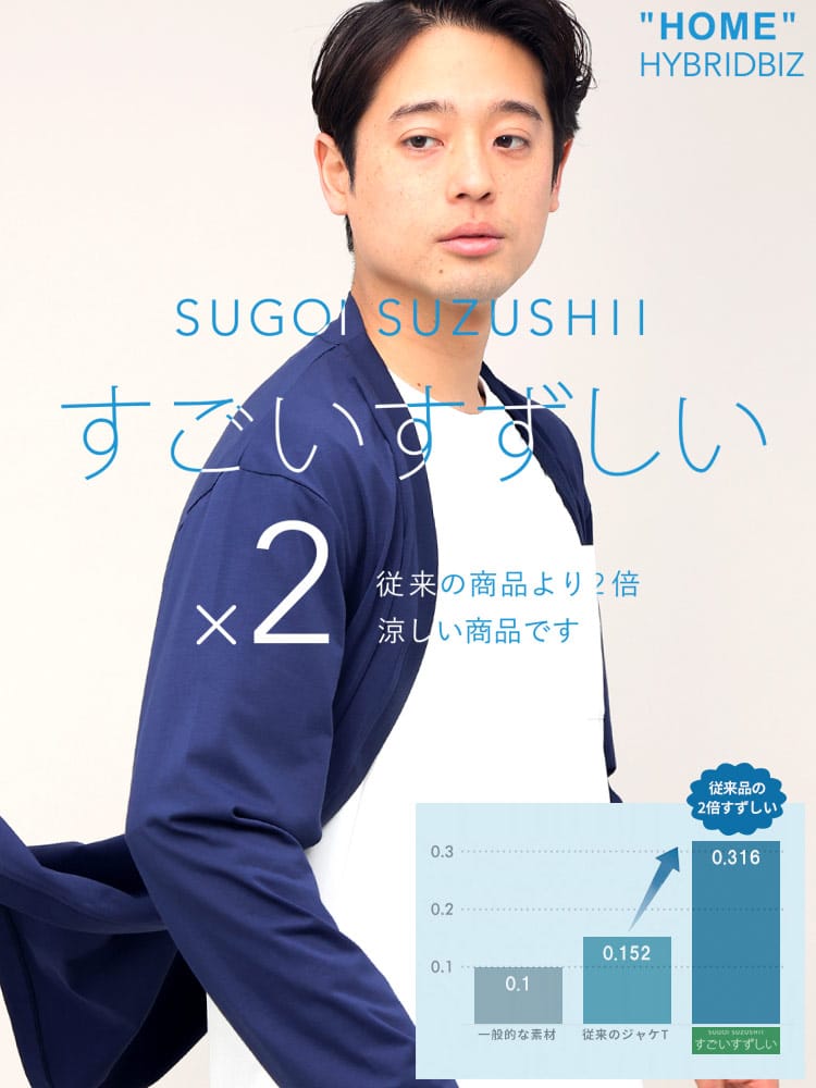 WEB限定 HYBRIDBIZ (ハイブリッドビズ) 無地 Vネック 長袖 カーディガン 接触冷感 サマーカットソー 【すごいすずしい】