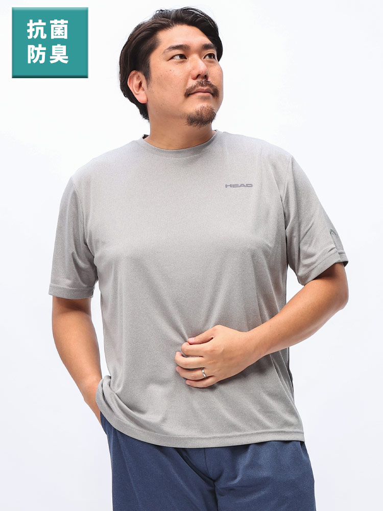半袖 Tシャツ 抗菌防臭 速乾 カチオンメッシュ クルーネック スポーツ ジム 大きいサイズ メンズ