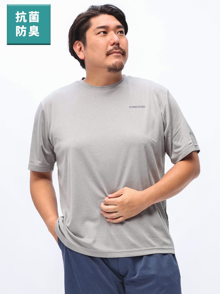 半袖 Tシャツ 抗菌防臭 速乾 カチオンメッシュ クルーネック スポーツ ジム 大きいサイズ メンズ