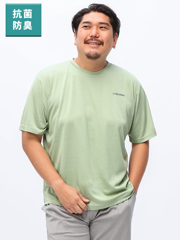 半袖 Tシャツ 抗菌防臭 速乾 カチオンメッシュ クルーネック スポーツ ジム 大きいサイズ メンズ