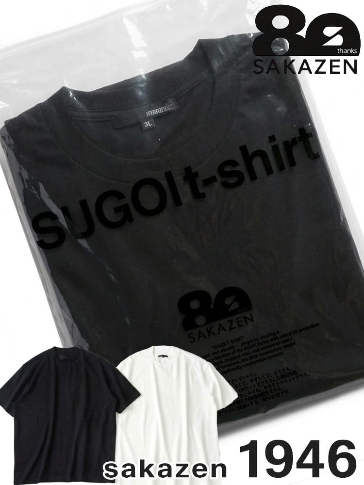 【予約期間中ポイント10倍】4月下旬より順次発送予定 Tシャツ 半袖 パックT HYBRIDBIZ HOME SUGOI TSHIRT 80周年モデル メンズ すごいTシャツ 接触冷感 消臭 UVカット クルーネック カットソー  HYBRIDBIZ ハイブリッドビズ