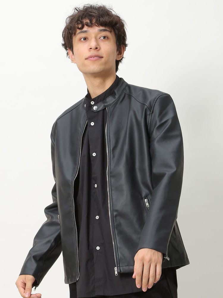 Nylaus (ナイラス) 合成皮革 フルジップ ライダース WEB限定