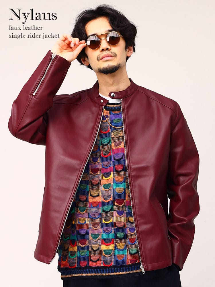 Nylaus (ナイラス) 合成皮革 フルジップ ライダース WEB限定