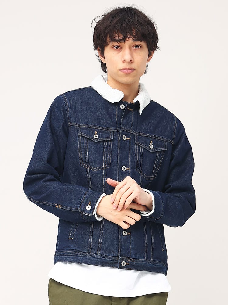 Nylaus (ナイラス) デニム 裏ボア フルボタン ジャケット WEB限定
