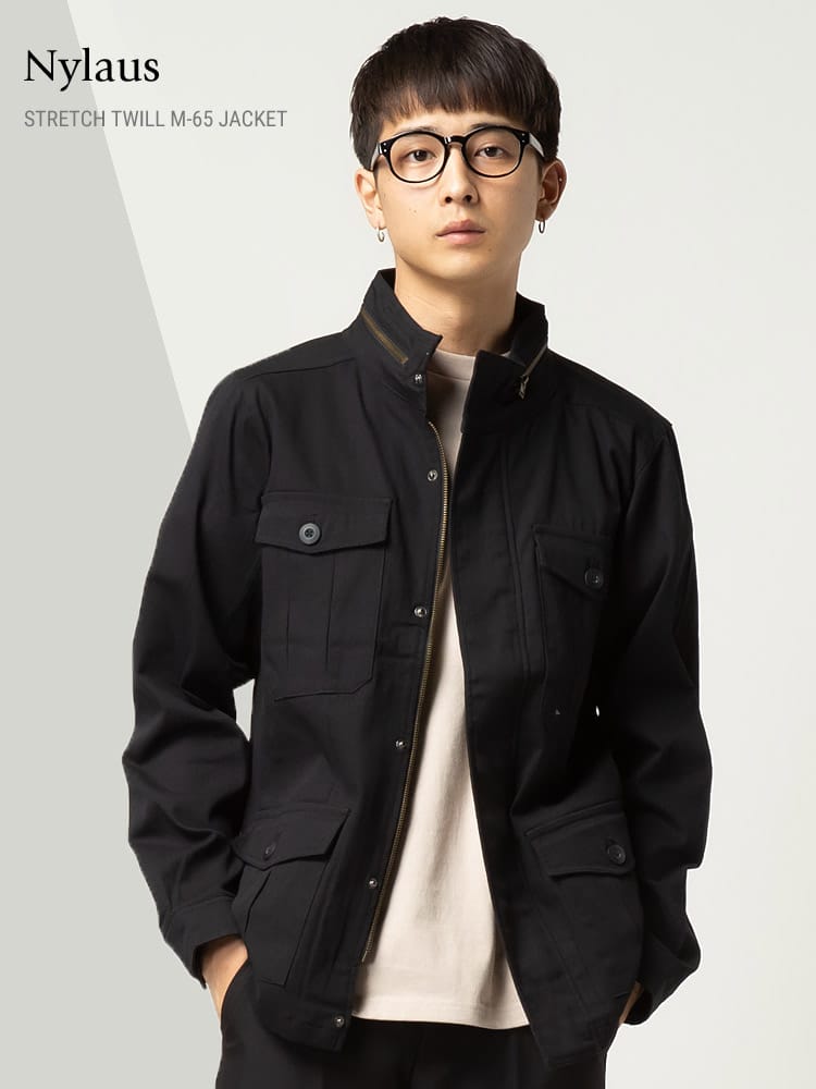 M-65 ミリタリージャケット メンズ ストレッチツイル フルジップ ミリタリージャケット M65 Nylaus ナイラス 34603N WEB限定