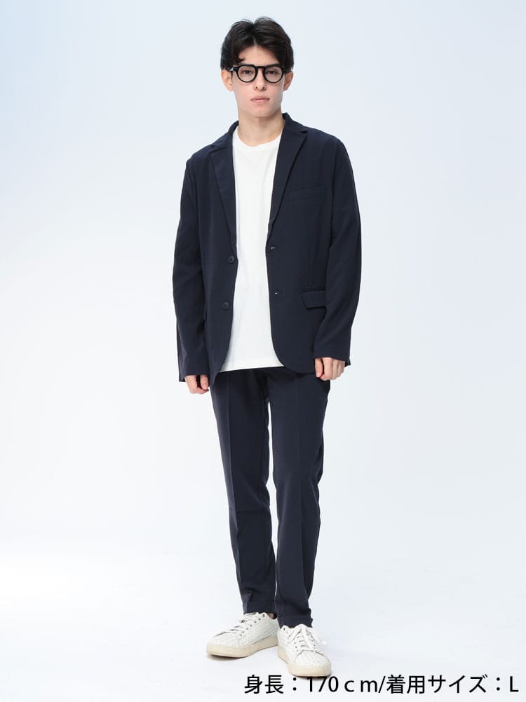 ジャケット セットアップ 上下セット メンズ ストレッチ 無地 テーラード ジャケット ノータックパンツ  WEB限定