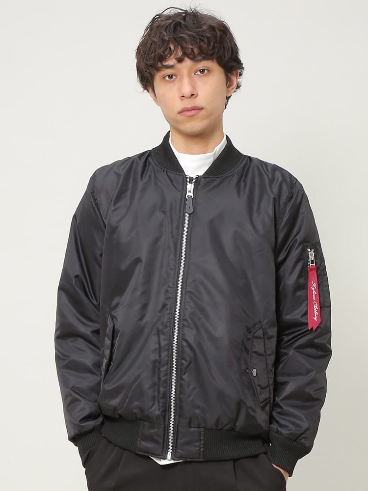 Nylaus (ナイラス) ナイロン 裏キルト フルジップ ジャケット MA-1