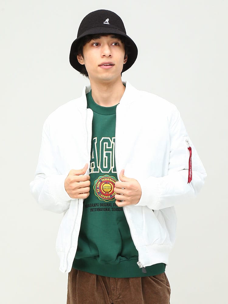 Nylaus (ナイラス) ヘビーツイル キルト中綿 フルジップ ジャケット MA-1
