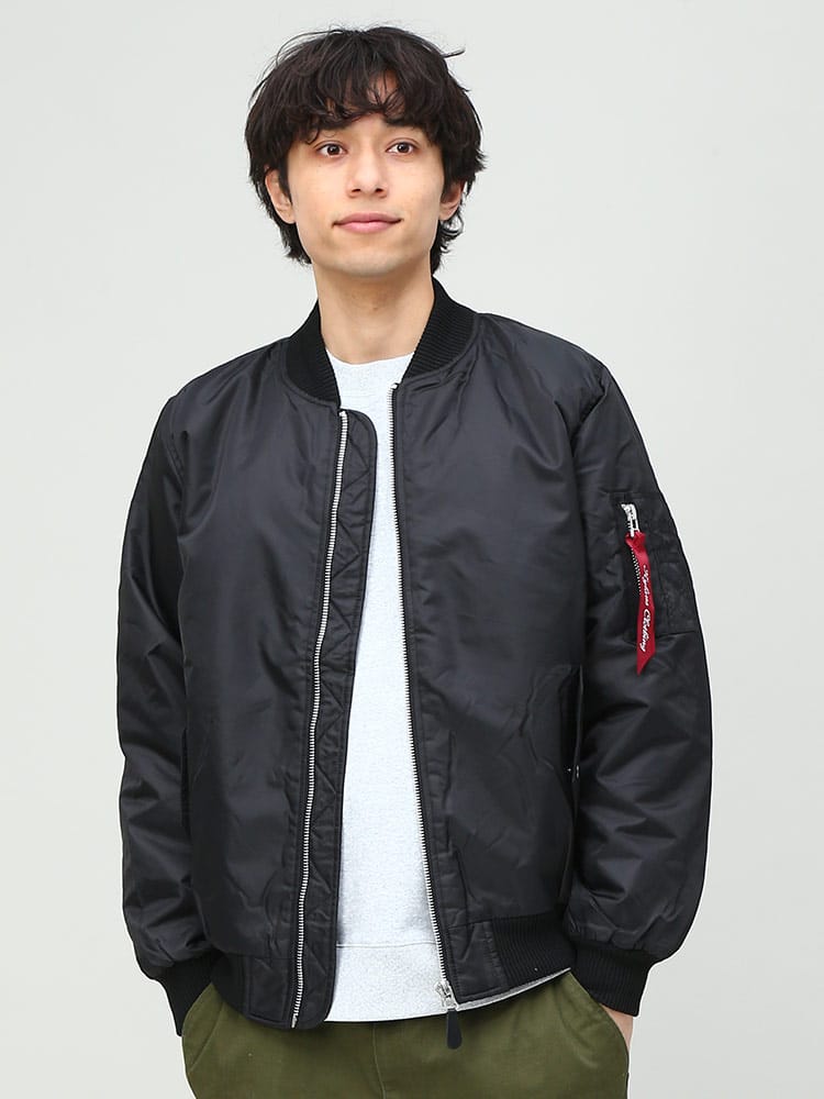 Nylaus (ナイラス) ヘビーツイル キルト中綿 フルジップ ジャケット MA-1