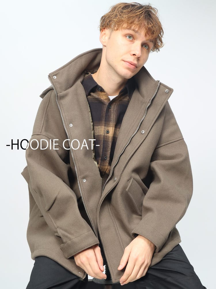 Nylaus (ナイラス) ウールライク ドルマン BIG マウンテンパーカー