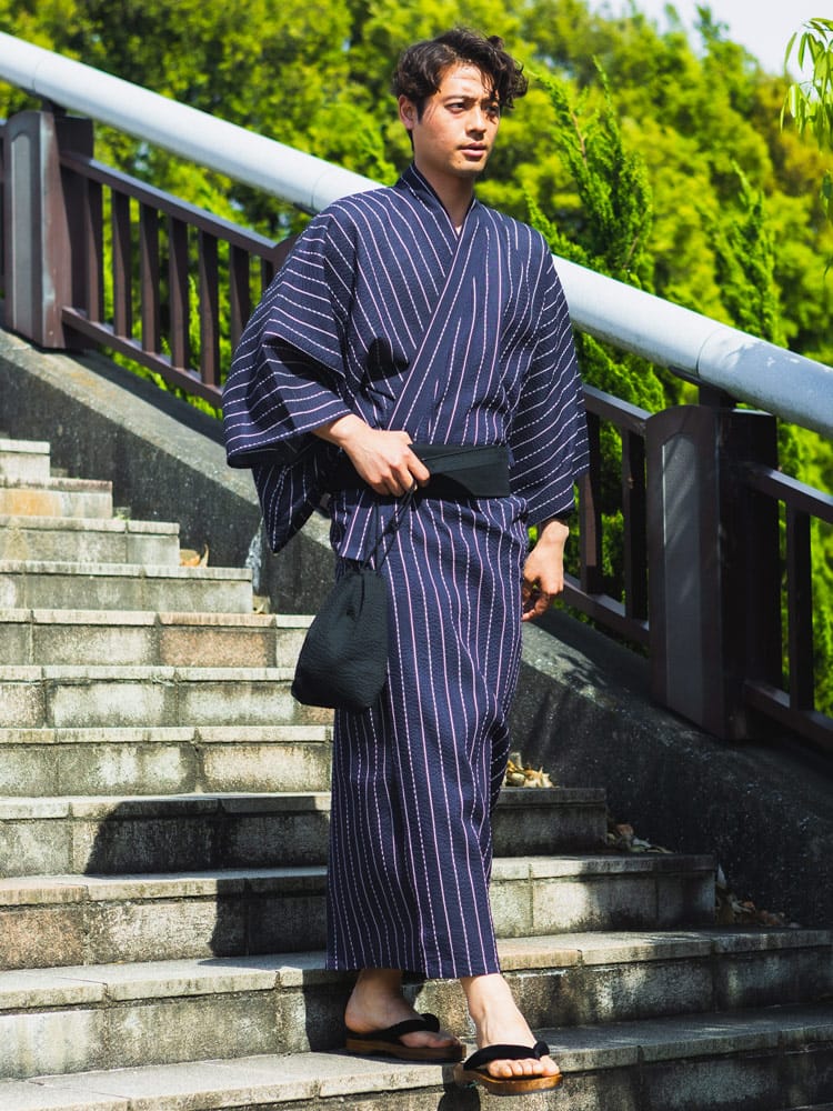 浴衣 5点セット しじら織り 浴衣 帯 扇子 下駄 巾着 浴衣 和服 セット 5点 帯 下駄 扇子 信玄袋 花火 祭り 父の日