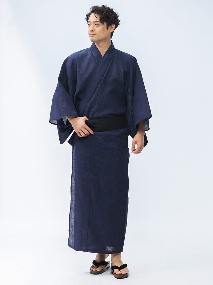 浴衣 5点セット しじら織り 浴衣 帯 扇子 下駄 巾着 浴衣 和服 セット 5点 帯 下駄 扇子 信玄袋 花火 祭り 父の日