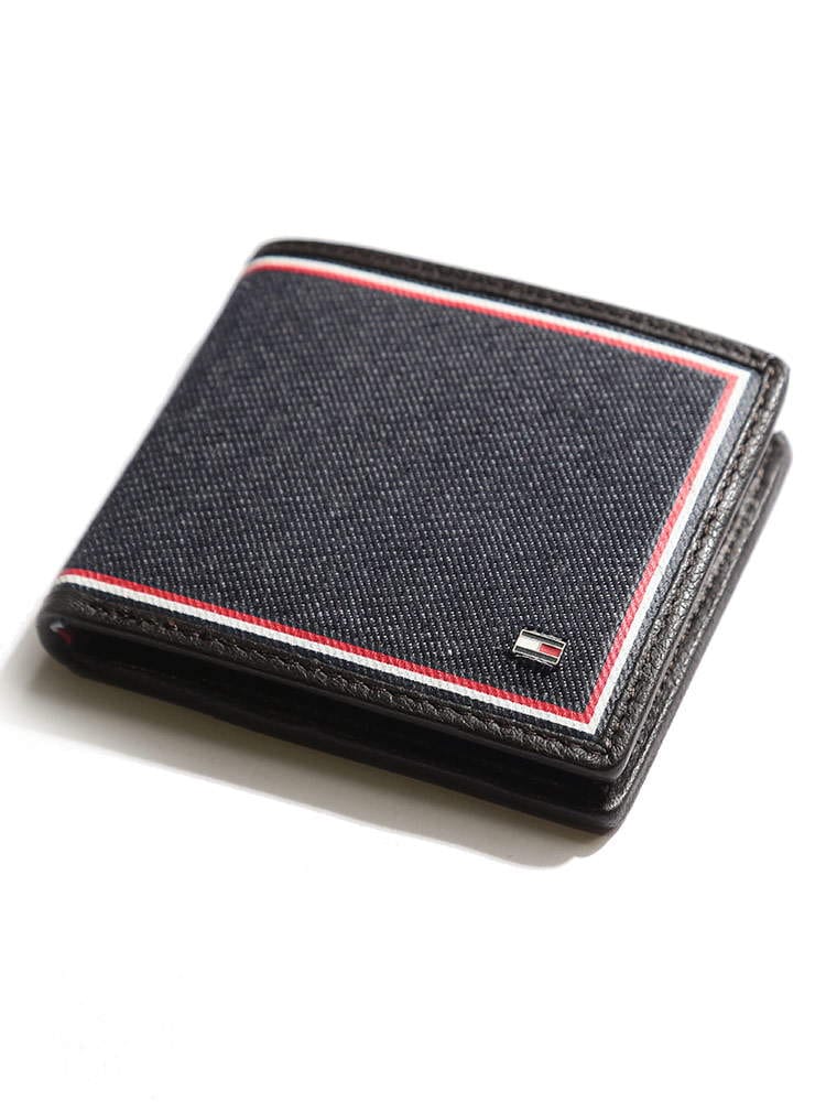 TOMMY HILFIGER (トミーヒルフィガー) デニム ワンポイント 二つ折り財布 TM31TL130075