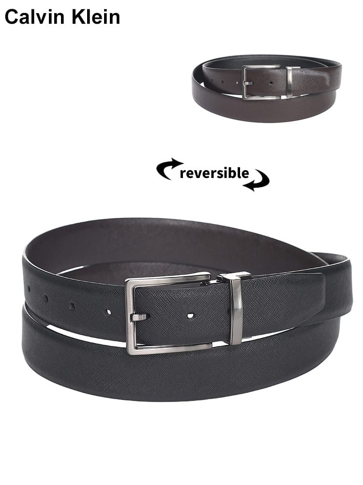 Calvin Klein (カルバンクライン) リバーシブル サフィアーノ ベルト 11CK010027 ブランド メンズ 男性 レザー