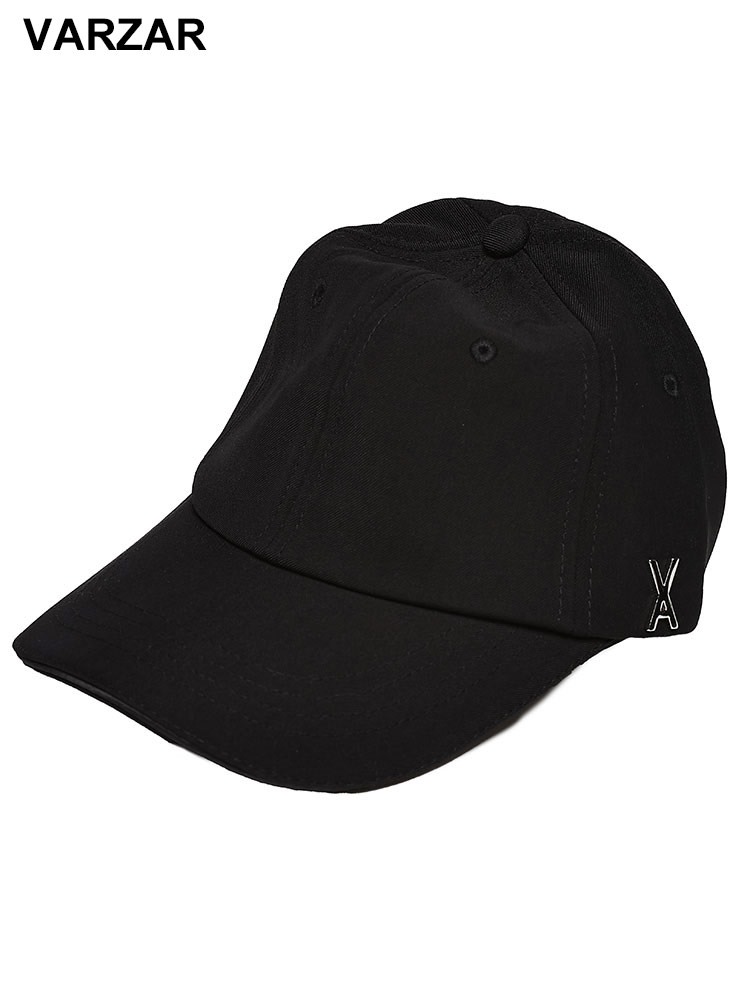 VARZAR - Stud Logo OVER FIT Ball CAP BLACK【VZR4-0004】