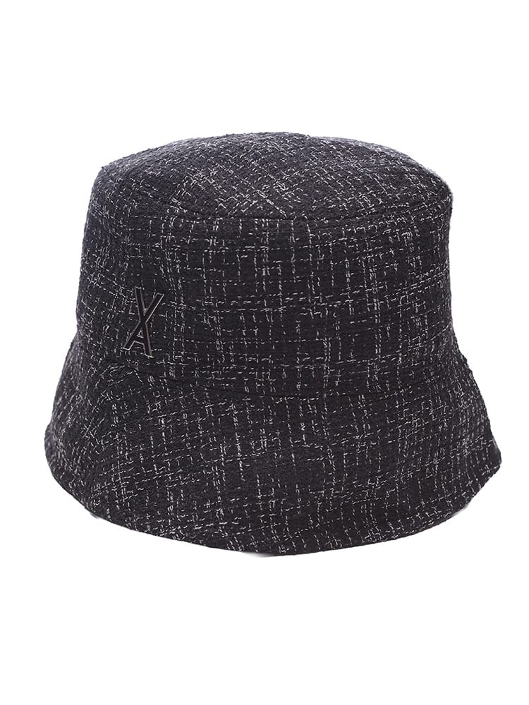 VARZAR (バザール) ワンポイント ロゴ ツイード調 バケットハット VARZAR1467 レディース