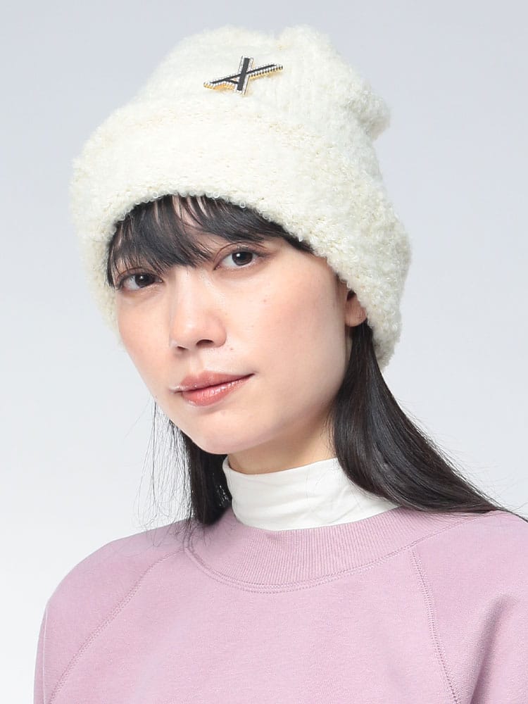 VARZAR (バザール) ロゴ ブローチ ビーニー ニットキャップ VARZAR879 レディース