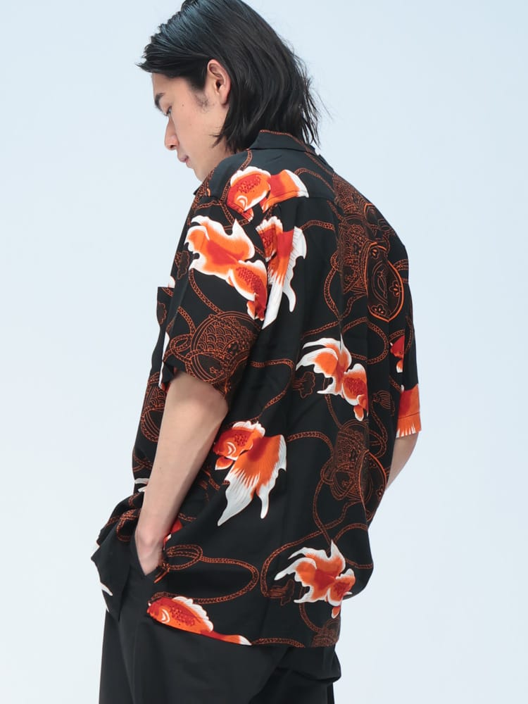 SAKAZEN (サカゼン) レーヨン100％ 半袖 アロハシャツ Hawaiian shirt WEB限定