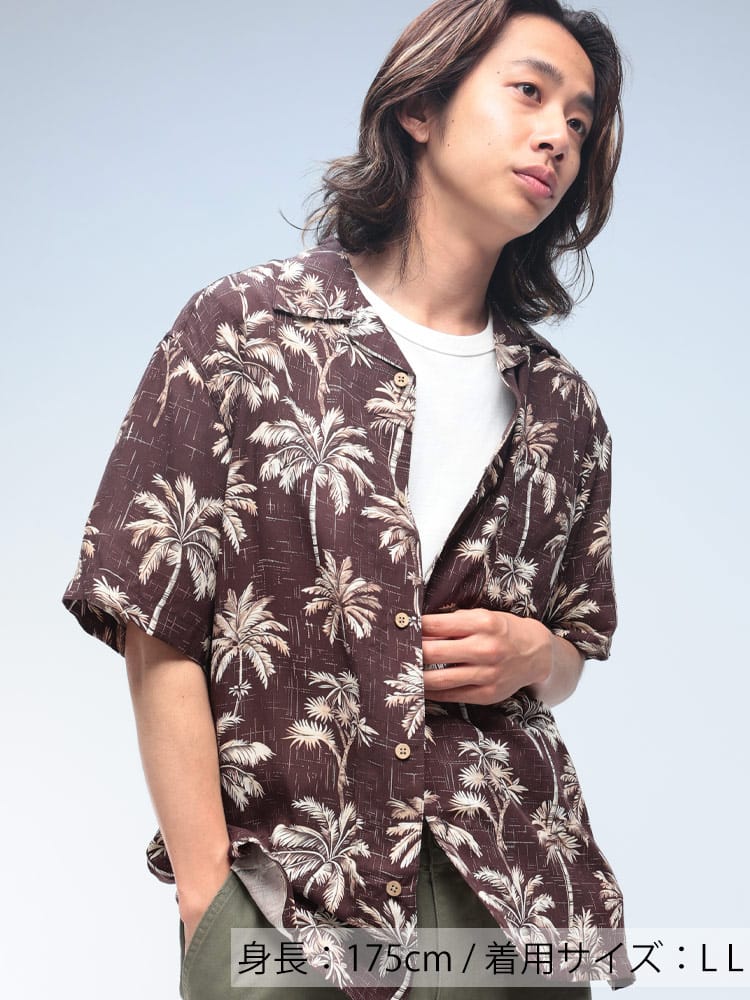 SAKAZEN (サカゼン) レーヨン100％ 半袖 アロハシャツ Hawaiian shirt WEB限定