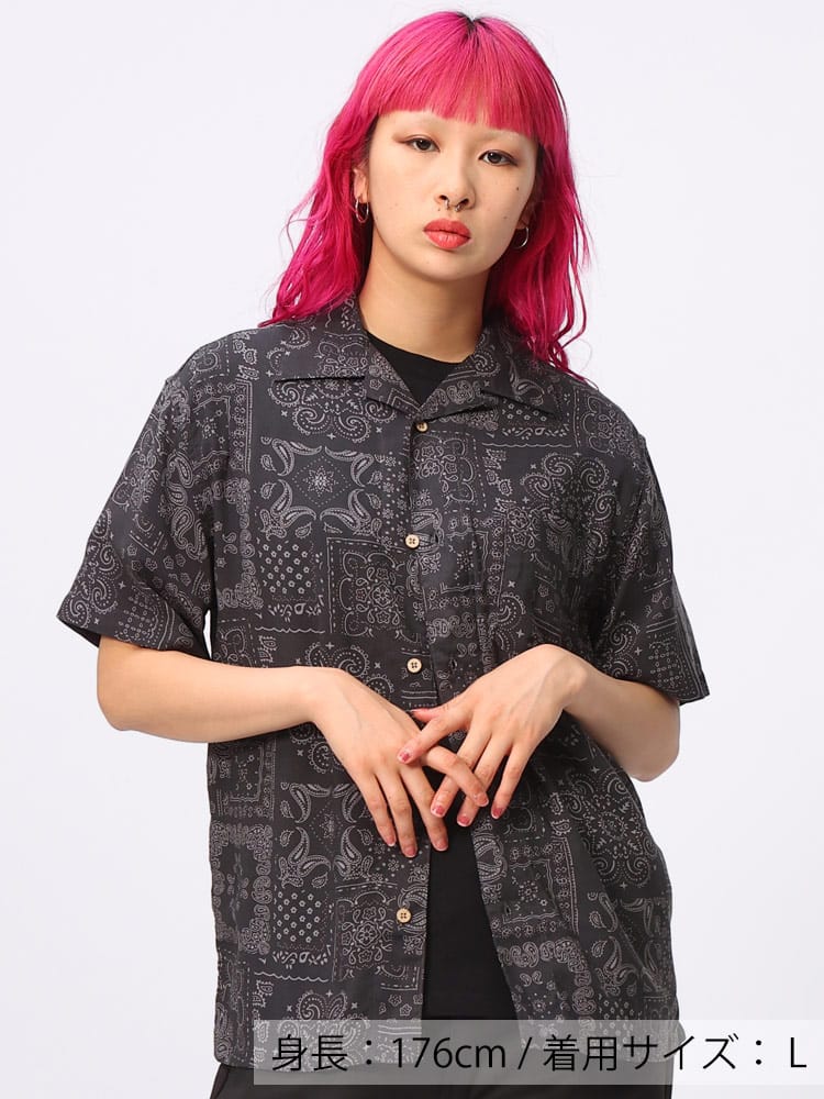 SAKAZEN (サカゼン) レーヨン100％ 半袖 アロハシャツ Hawaiian shirt WEB限定