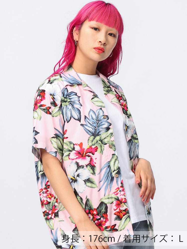 SAKAZEN (サカゼン) レーヨン100％ 半袖 アロハシャツ Hawaiian shirt WEB限定