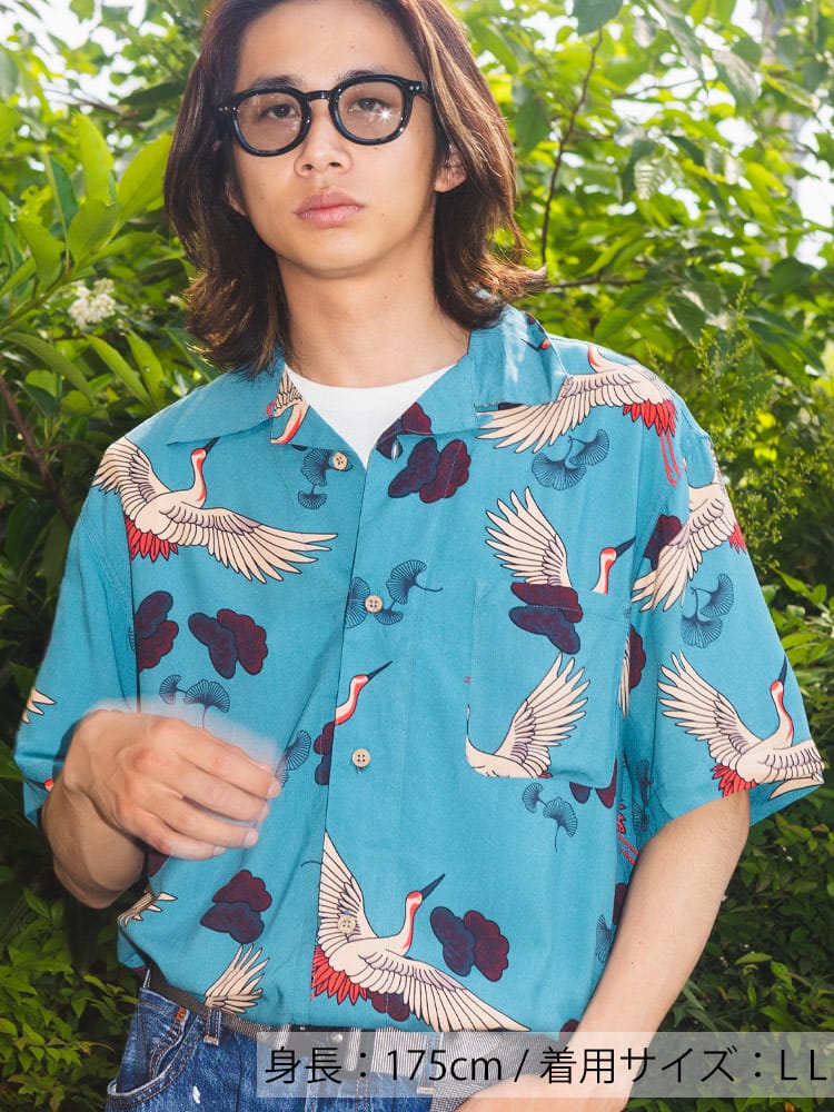 SAKAZEN (サカゼン) レーヨン100％ 半袖 アロハシャツ Hawaiian shirt WEB限定