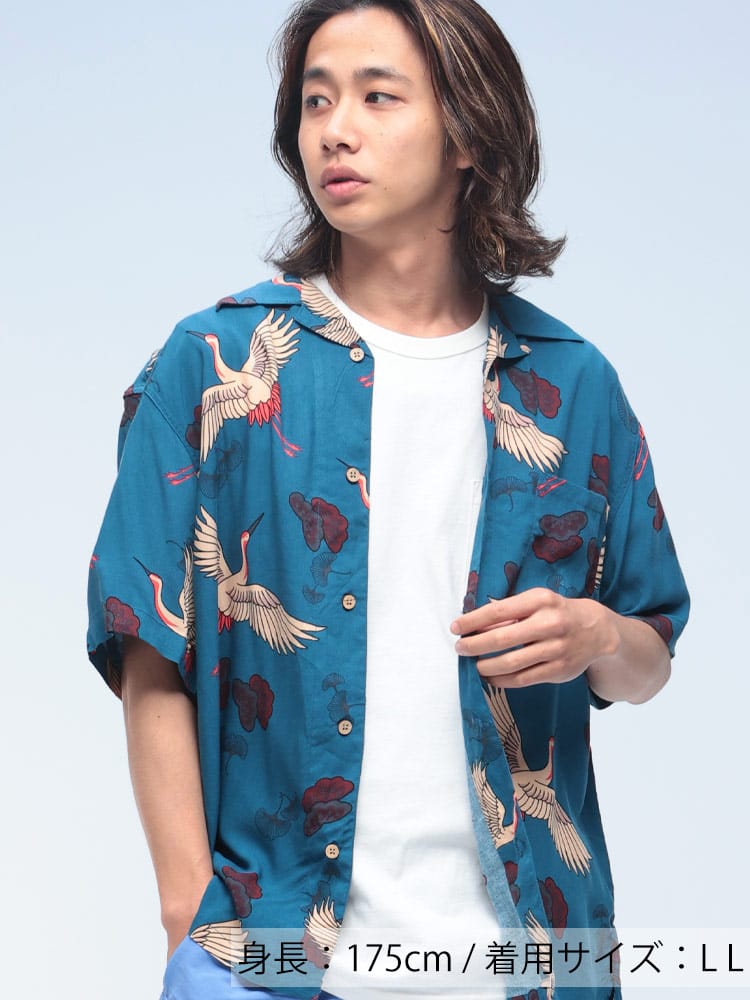 SAKAZEN (サカゼン) レーヨン100％ 半袖 アロハシャツ Hawaiian shirt WEB限定