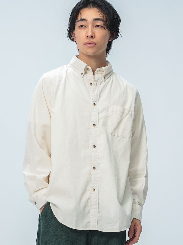 MODIFIED UNSTUDIED WEAR (モディファイド アンスタディード ウェア) コーデュロイ ボタンダウン 長袖 シャツ 81406