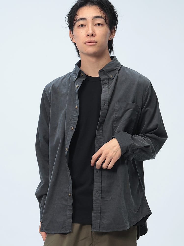 MODIFIED UNSTUDIED WEAR (モディファイド アンスタディード ウェア) コーデュロイ ボタンダウン 長袖 シャツ 81406