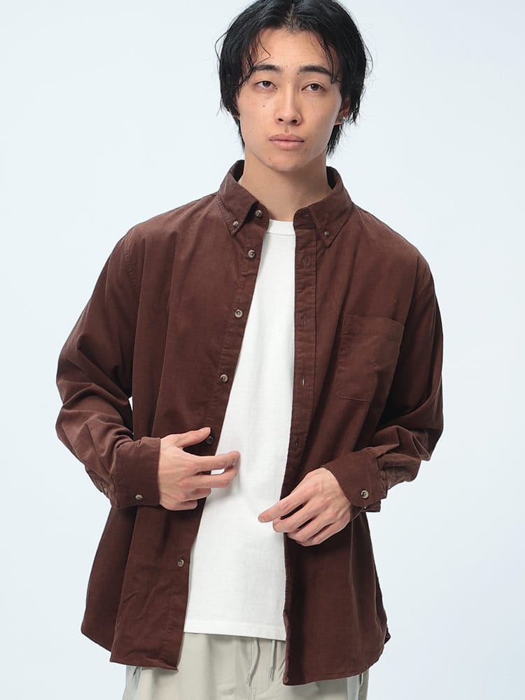 MODIFIED UNSTUDIED WEAR (モディファイド アンスタディード ウェア) コーデュロイ ボタンダウン 長袖 シャツ 81406