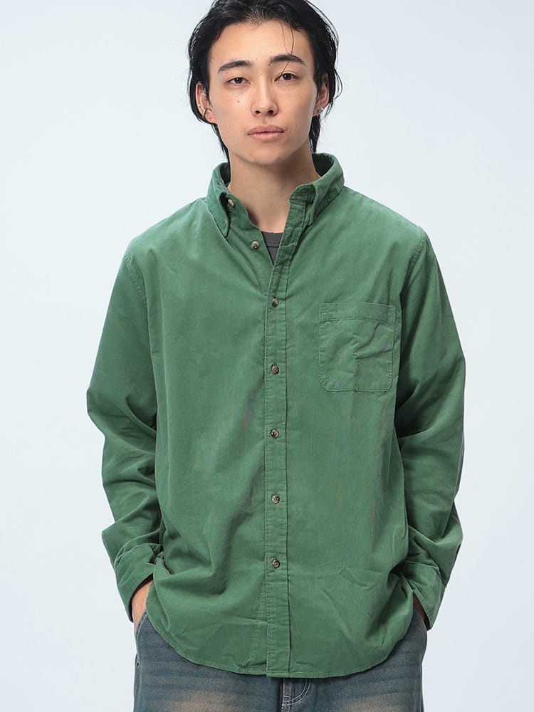 MODIFIED UNSTUDIED WEAR (モディファイド アンスタディード ウェア) コーデュロイ ボタンダウン 長袖 シャツ 81406