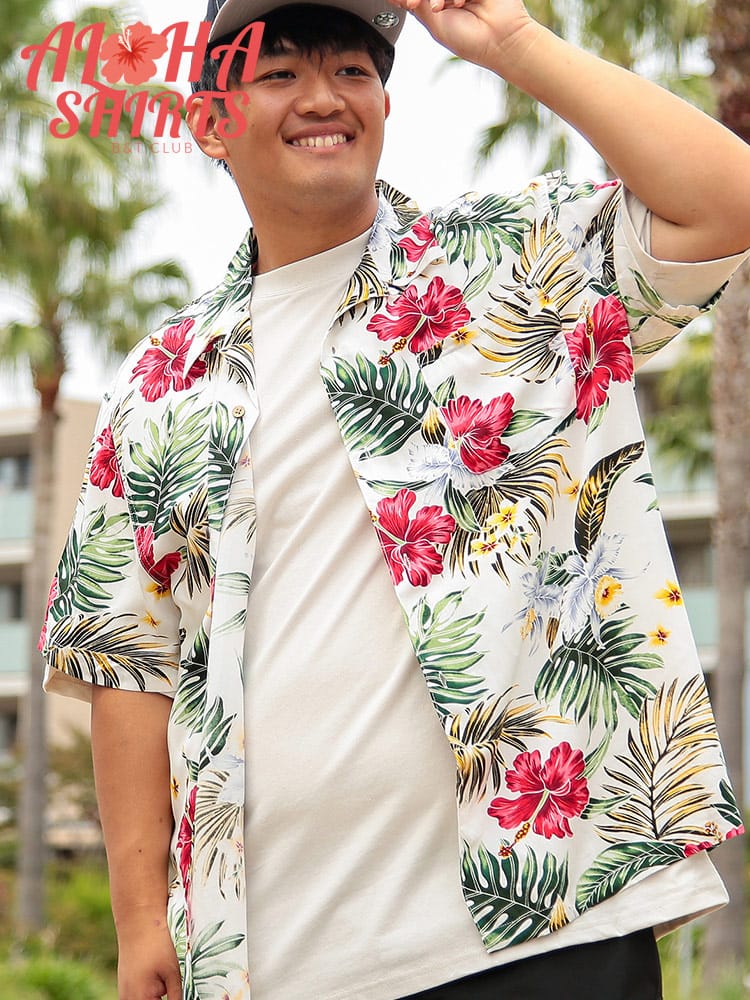 レーヨン 総柄 アロハシャツ 大きいサイズ メンズ