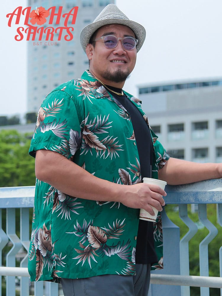 レーヨン 総柄 アロハシャツ 大きいサイズ メンズ