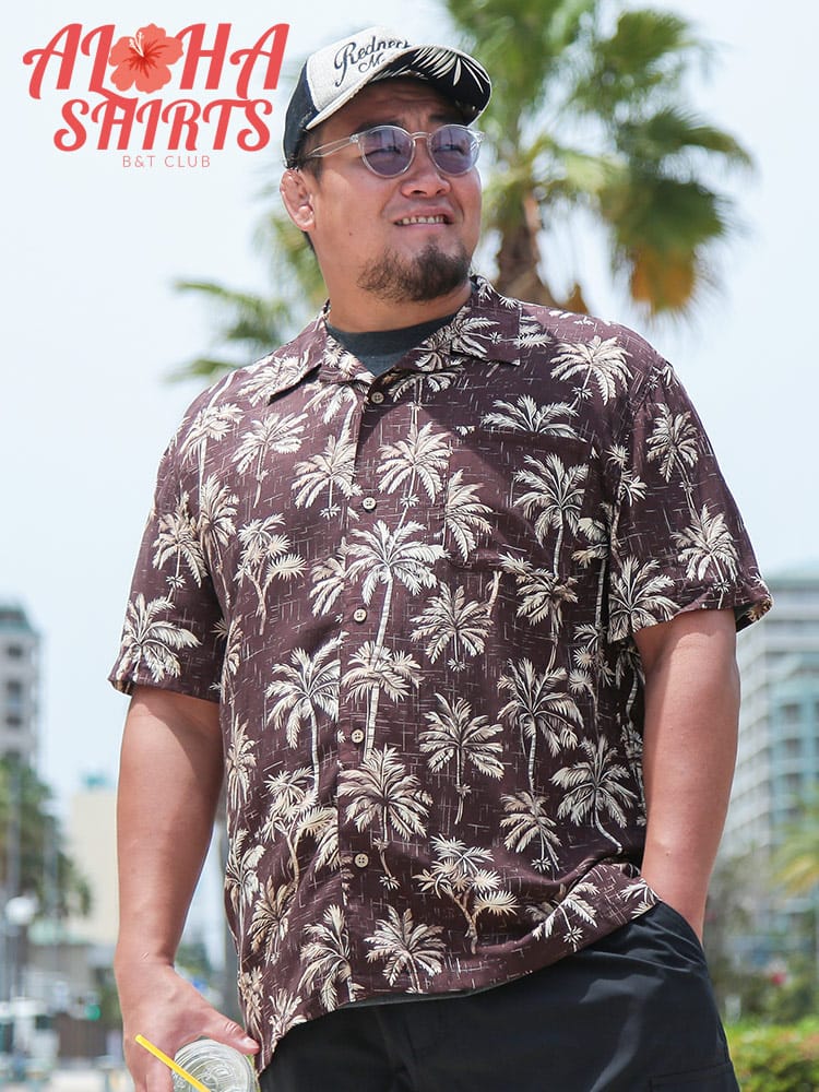 レーヨン 総柄 アロハシャツ 大きいサイズ メンズ