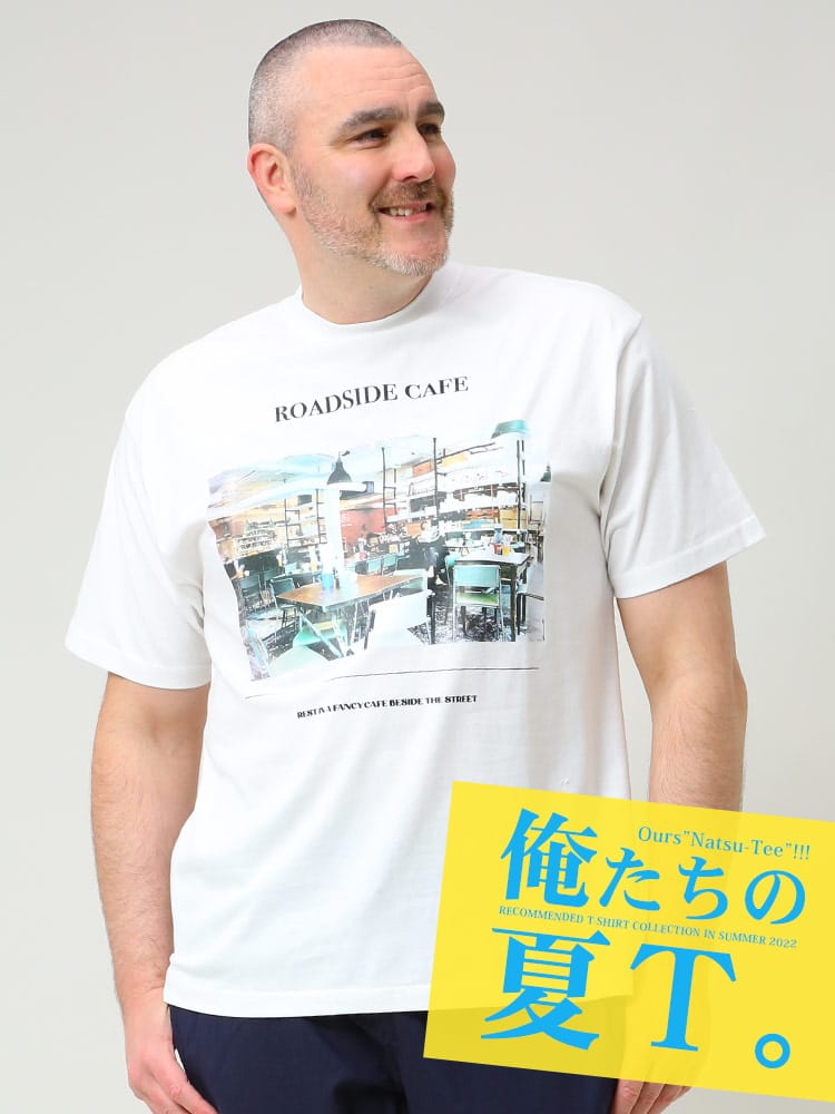 大きいサイズ メンズ B＆T CLUB (ビーアンドティークラブ) 綿100％ フォトプリント クルーネック 半袖 Tシャツ 俺夏T