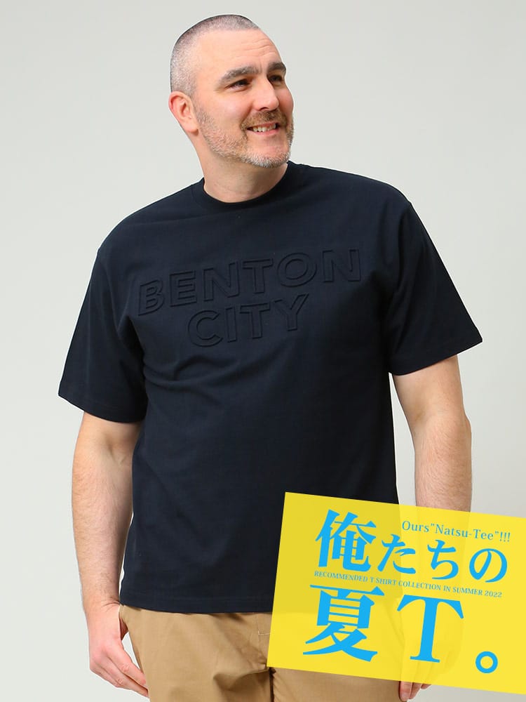 大きいサイズ メンズ B＆T CLUB (ビーアンドティークラブ) 綿100％ エンボスロゴ クルーネック 半袖 Tシャツ 俺夏T