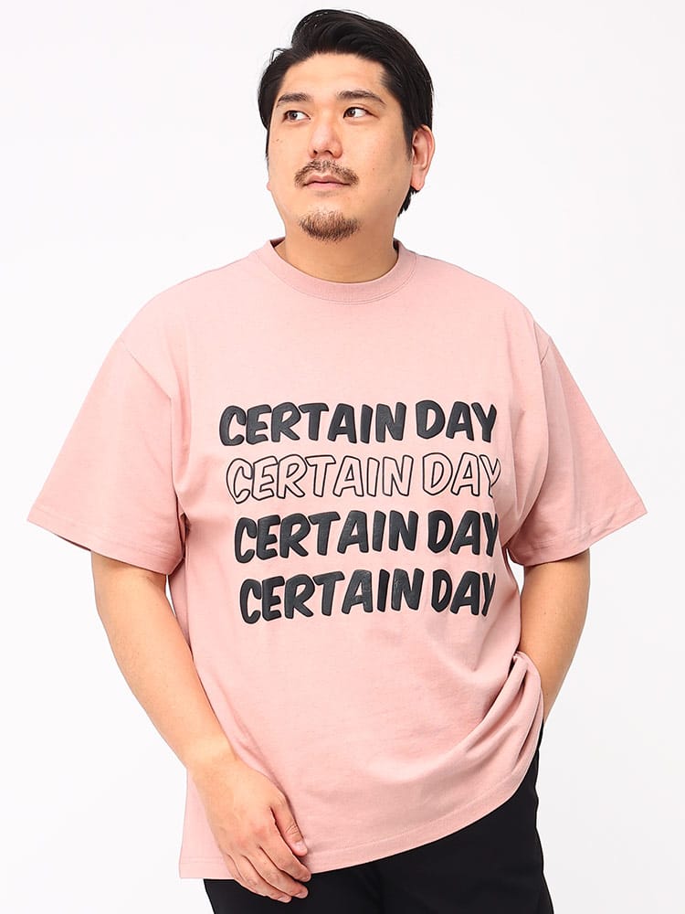 大きいサイズ メンズ B＆T CLUB (ビーアンドティークラブ) 発泡プリント クルーネック 半袖 Tシャツ